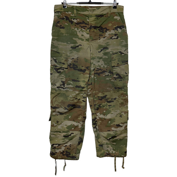 Army Cargo Pants Medium Short Woodland Camo Ripstop Combat Insect Repellant - Picture 1 of 13